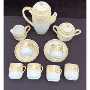 Chikaramachi Porcelain Demitasse Tea Cup And Saucer Japan DAMAGED! See Photos
